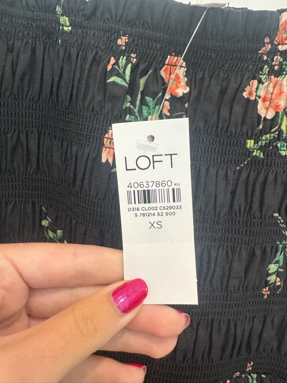 LOFT Floral Poplin Smocked Strappy Maxi Dress - Picture 4 of 5